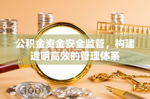 灵台公积金资金安全监管，构建透明高效的管理体系